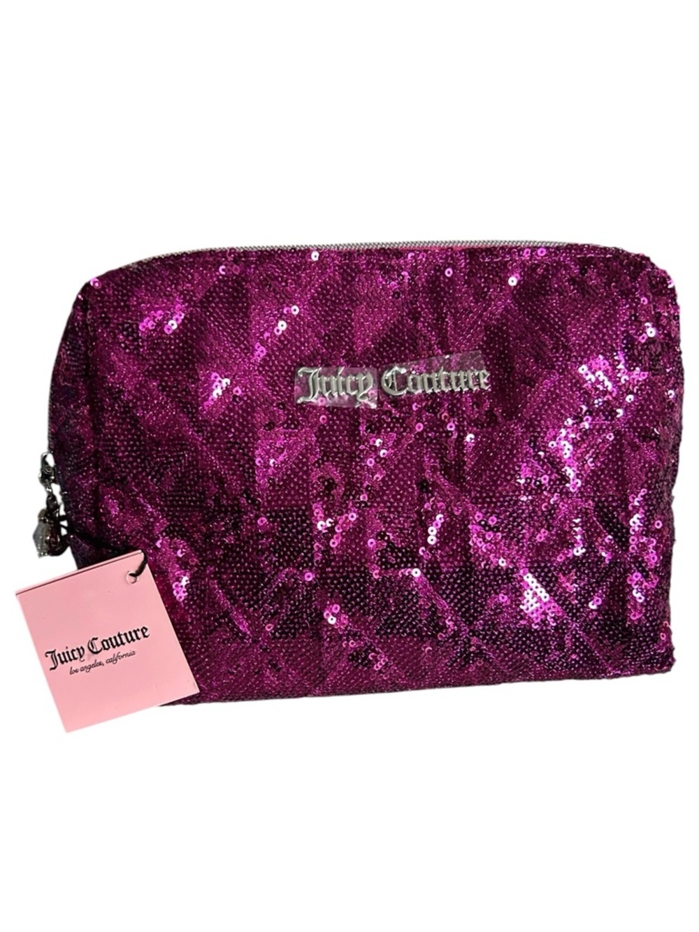 Juicy Couture Shimmering Purple Pink Cosmetic Makeup Glam Bag NWT